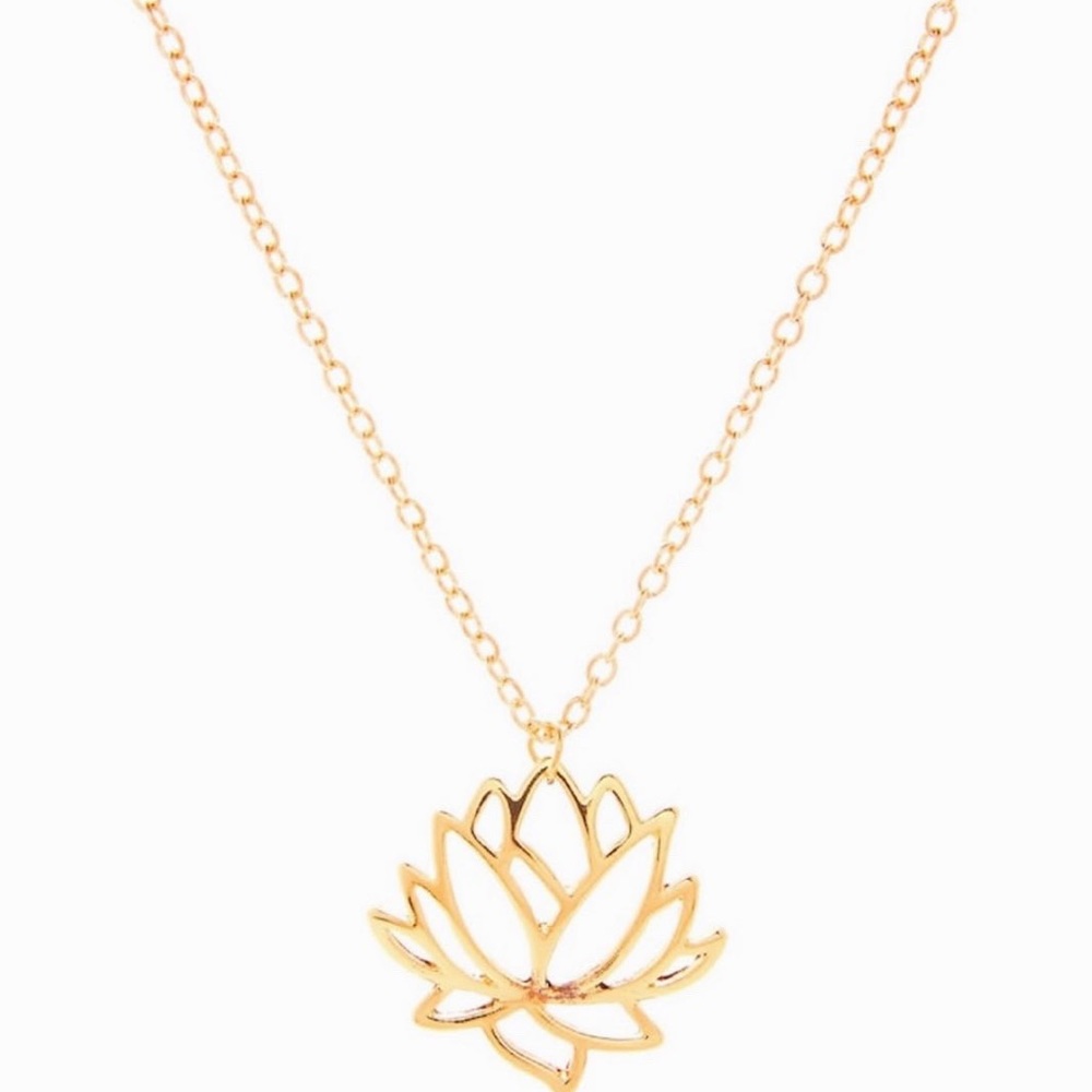 Dainty Gold Lotus Flower Trendy Boho Necklace